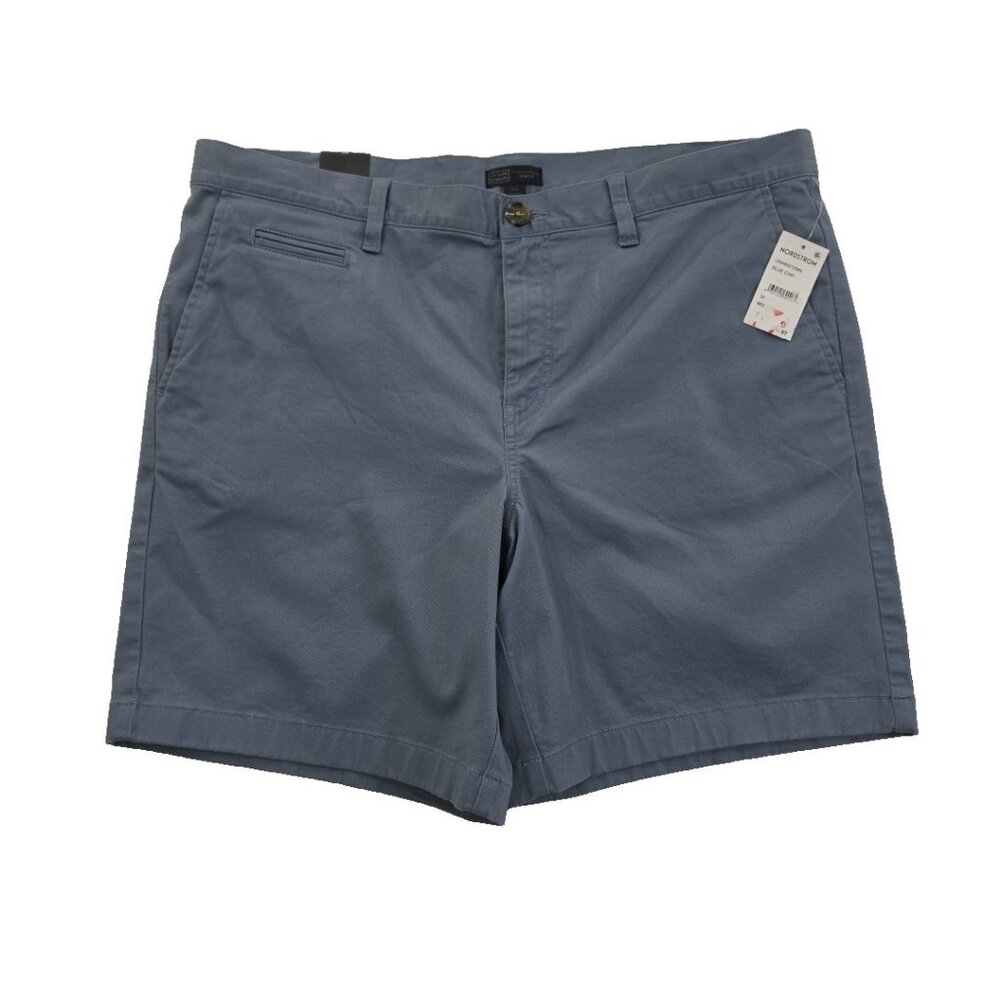 14th & Union Flat Front Chino Shorts Mens 38 Slate Gray NWT 8" Inseam Classic